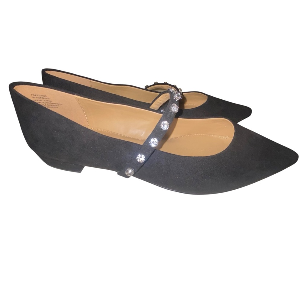 J Crew Shoes Womens Womens Size 10 Flats Pointed Toes Faux Suede Rhinestone